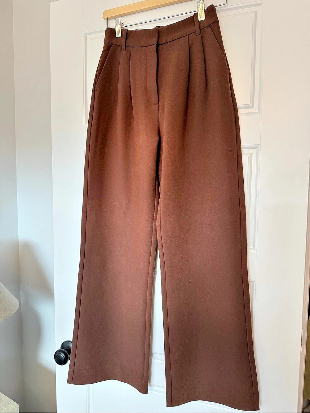 Abercrombie & Fitch A&F Sloane Tailored Wide Leg Pant Brown Waist 25